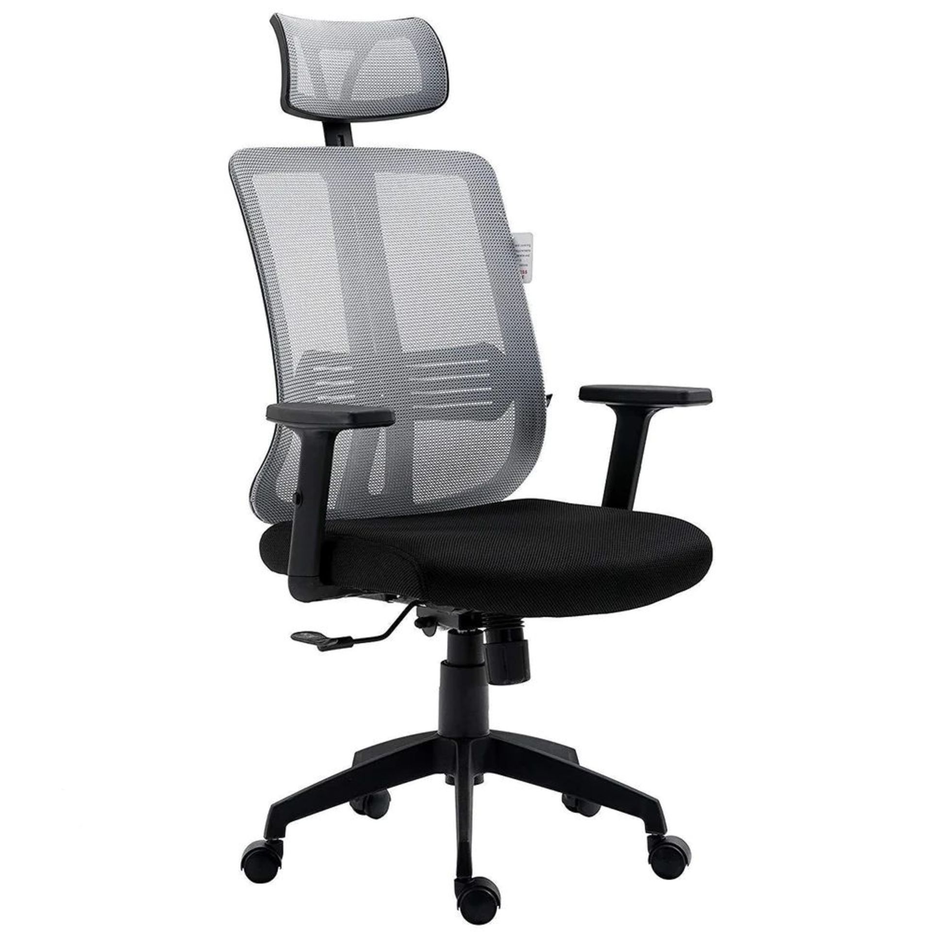 Grey Mesh High Back Executive Office Chair Swivel Desk Chair with Synchro-Tilt, Adjustable Armrest &