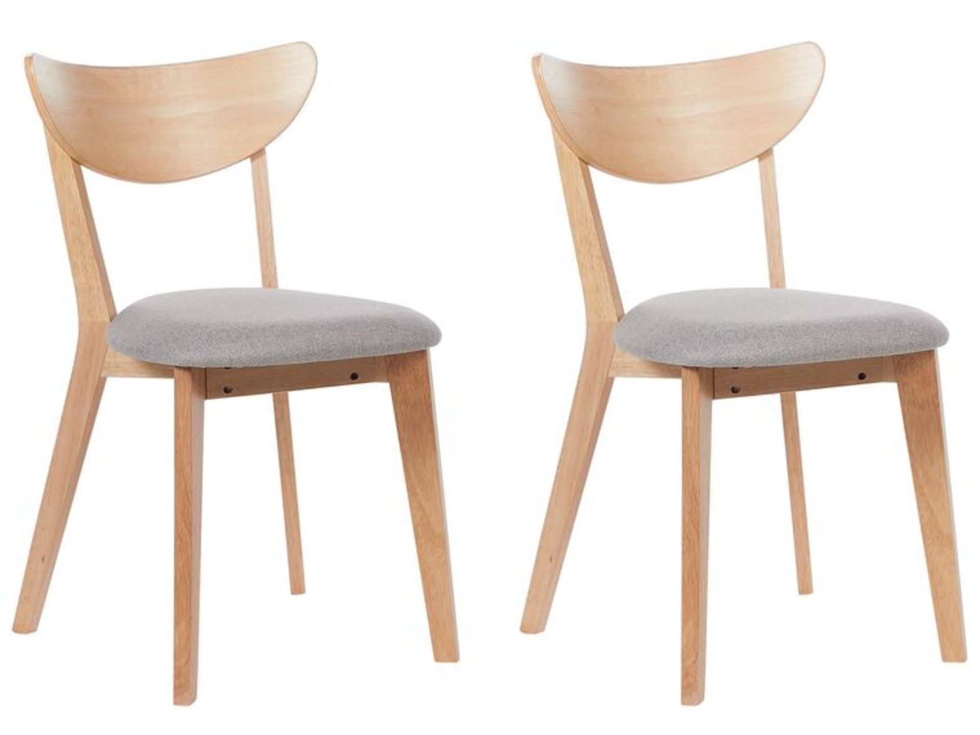 Erie Set of 2 Dining Chairs Light Wood with Grey. - SR6U. RRP £219.99. Add style to your dining room