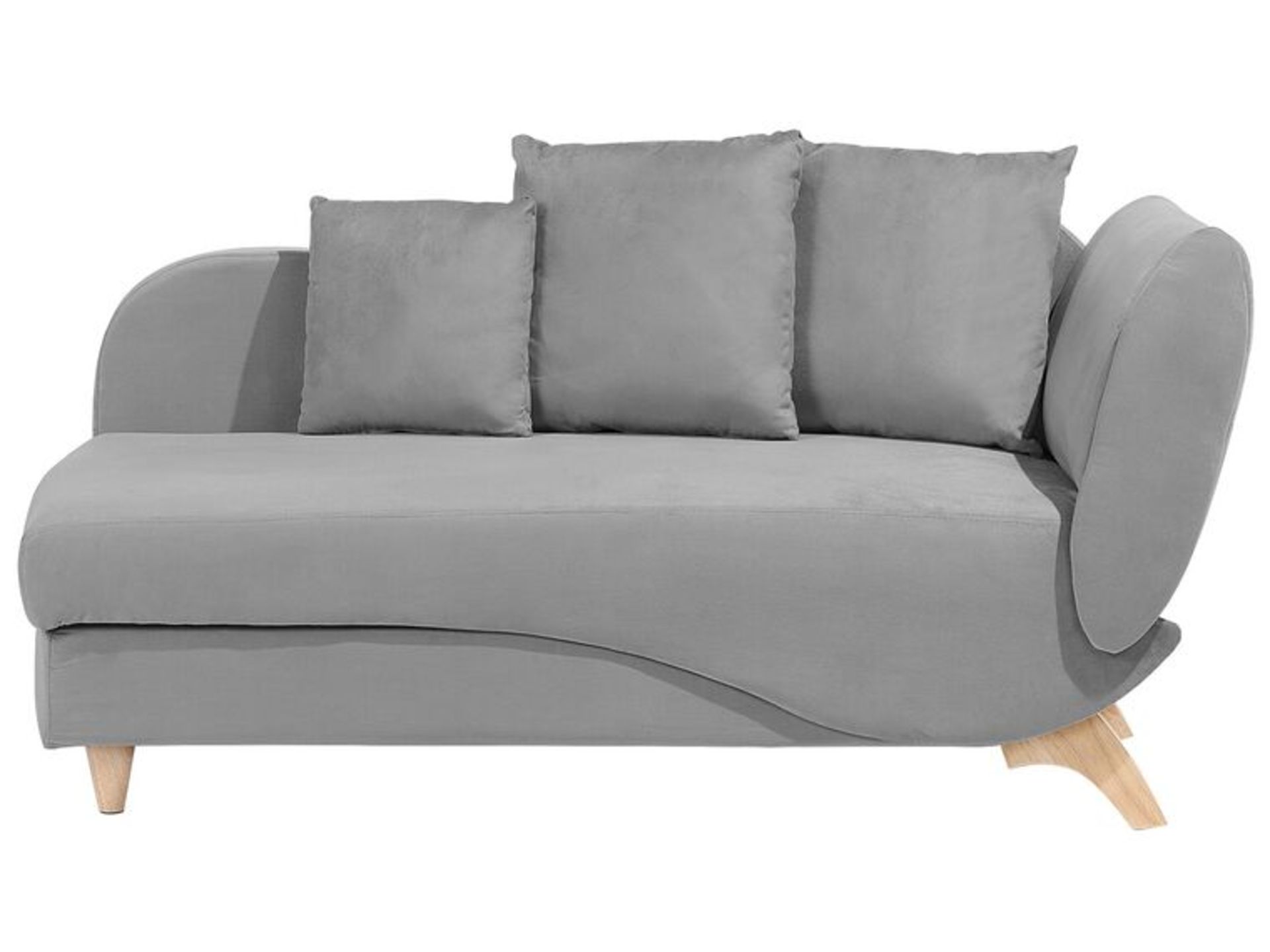 Meri Right Hand Velvet Chaise Lounge with Storage Light Grey. - SR6. RRP £499.99. This classic two-