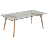 Hudson Glass Top Coffee Table. - SR6. RRP £249.99. Stylish, sturdy rectangular glass coffee table