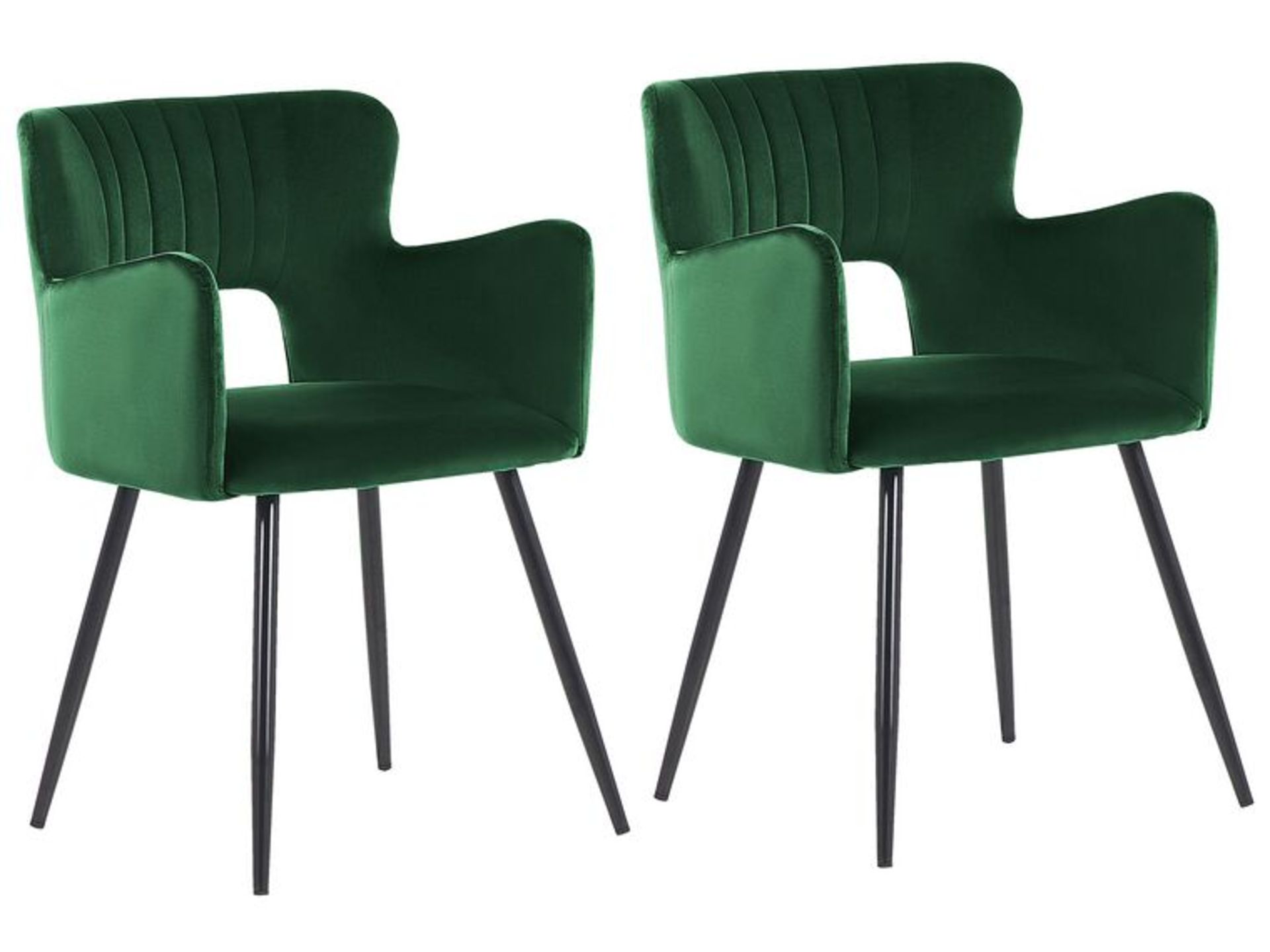 Sanilac Set of 2 Velvet Dining Chairs Emerald Green.- SR6U. RRP £239.99. These chairs are all