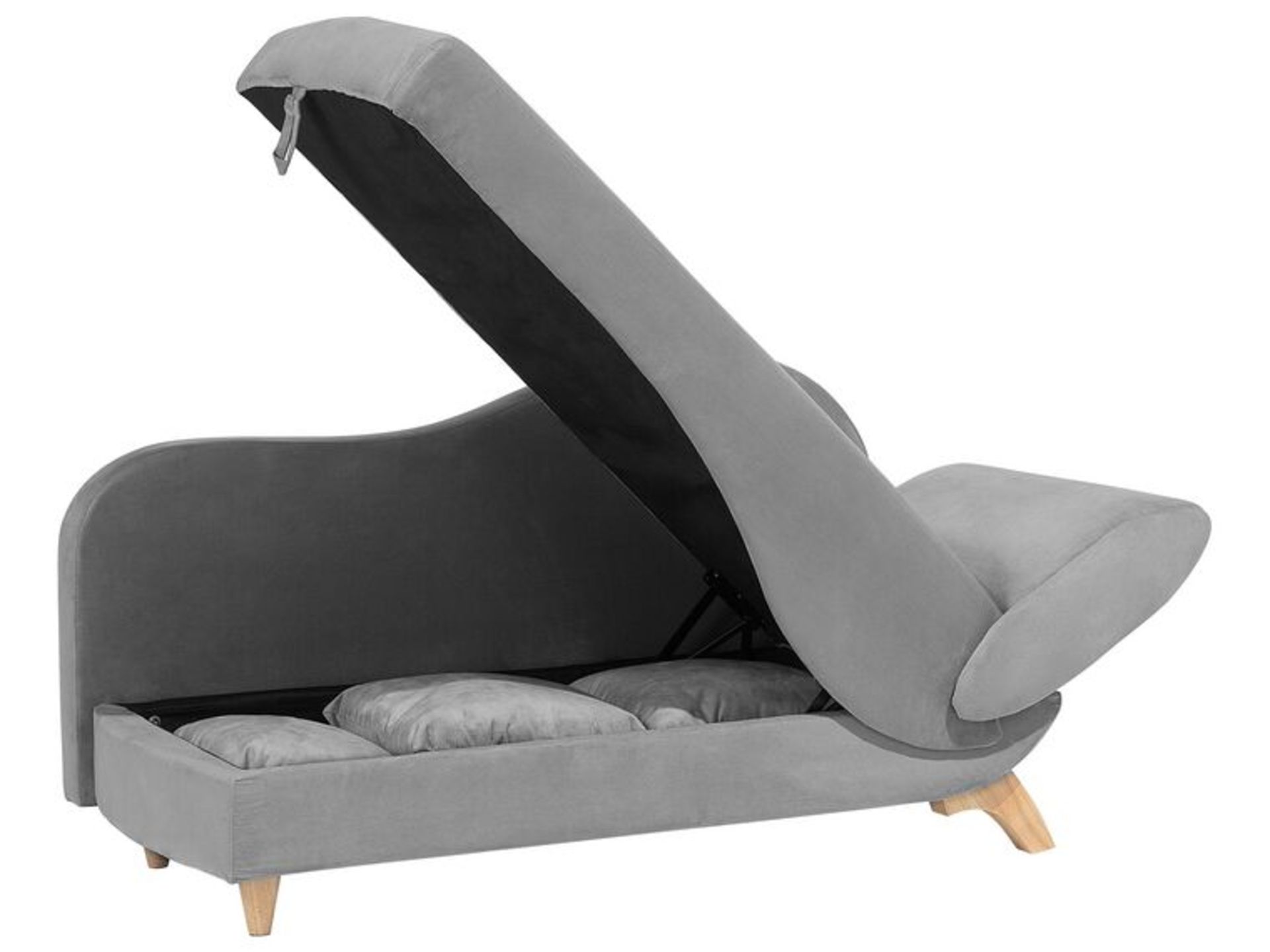 Meri Right Hand Velvet Chaise Lounge with Storage Light Grey. - SR6. RRP £499.99. This classic two- - Image 2 of 2
