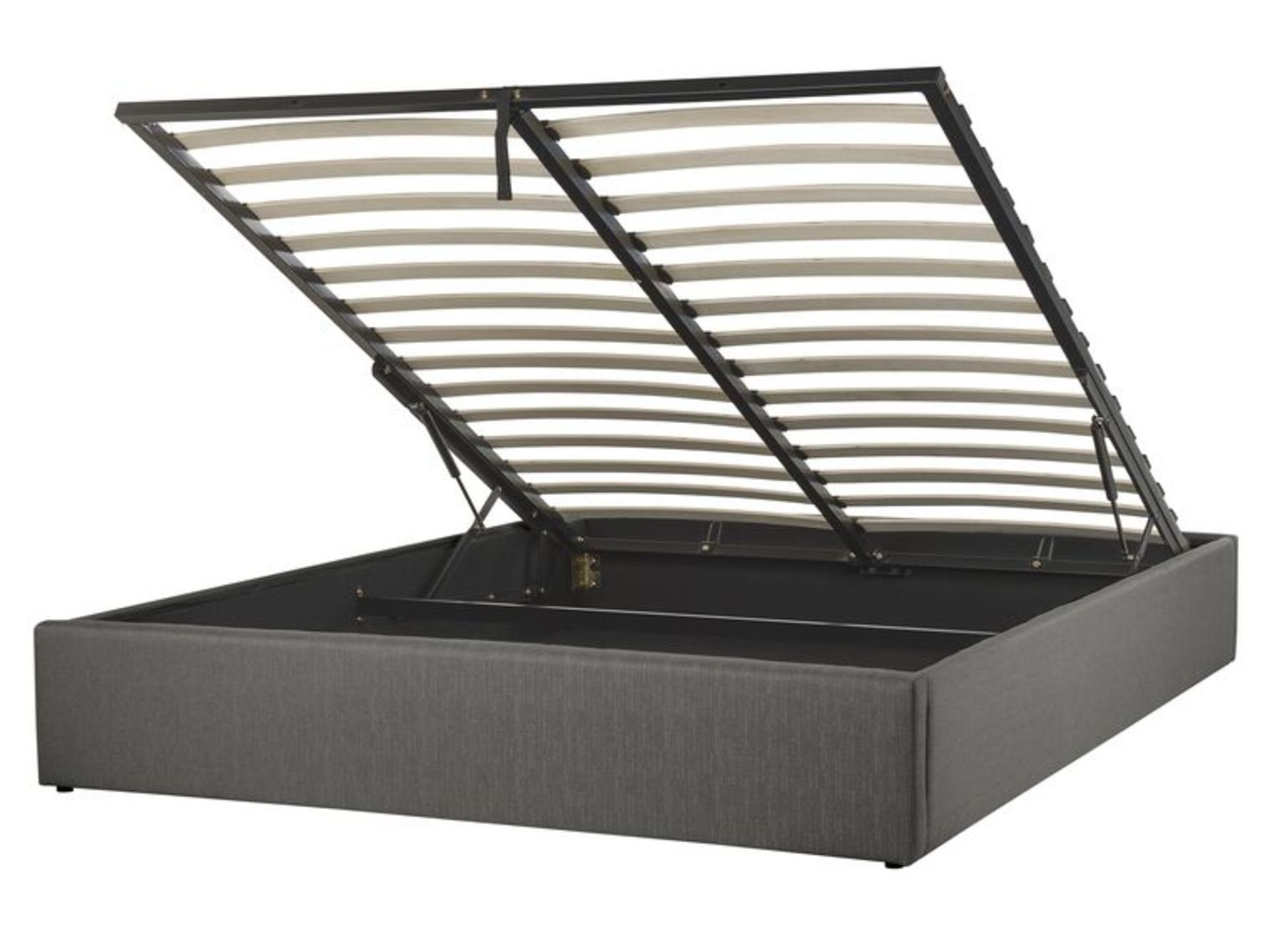 Dinan Fabric EU King Size Ottoman Bed Grey.- SR6. RRP £429.99. Add a stylish vibe to your bedroom - Image 2 of 2