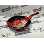 15x BRAND NEW MENASTYL 20cm Aluminium Frying Pan In FLASHY RED. RRP £15.99 EACH. (R16-11). The