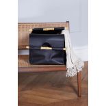 2 X BRAND NEW Style Sisters PU Leather Storage with Bamboo Handles Black RRP £70 EACH DB (953930)