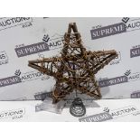 40 X BRAND NEW WOODEN LED CHRISTMAS STAR TREE TOPPERS S1P