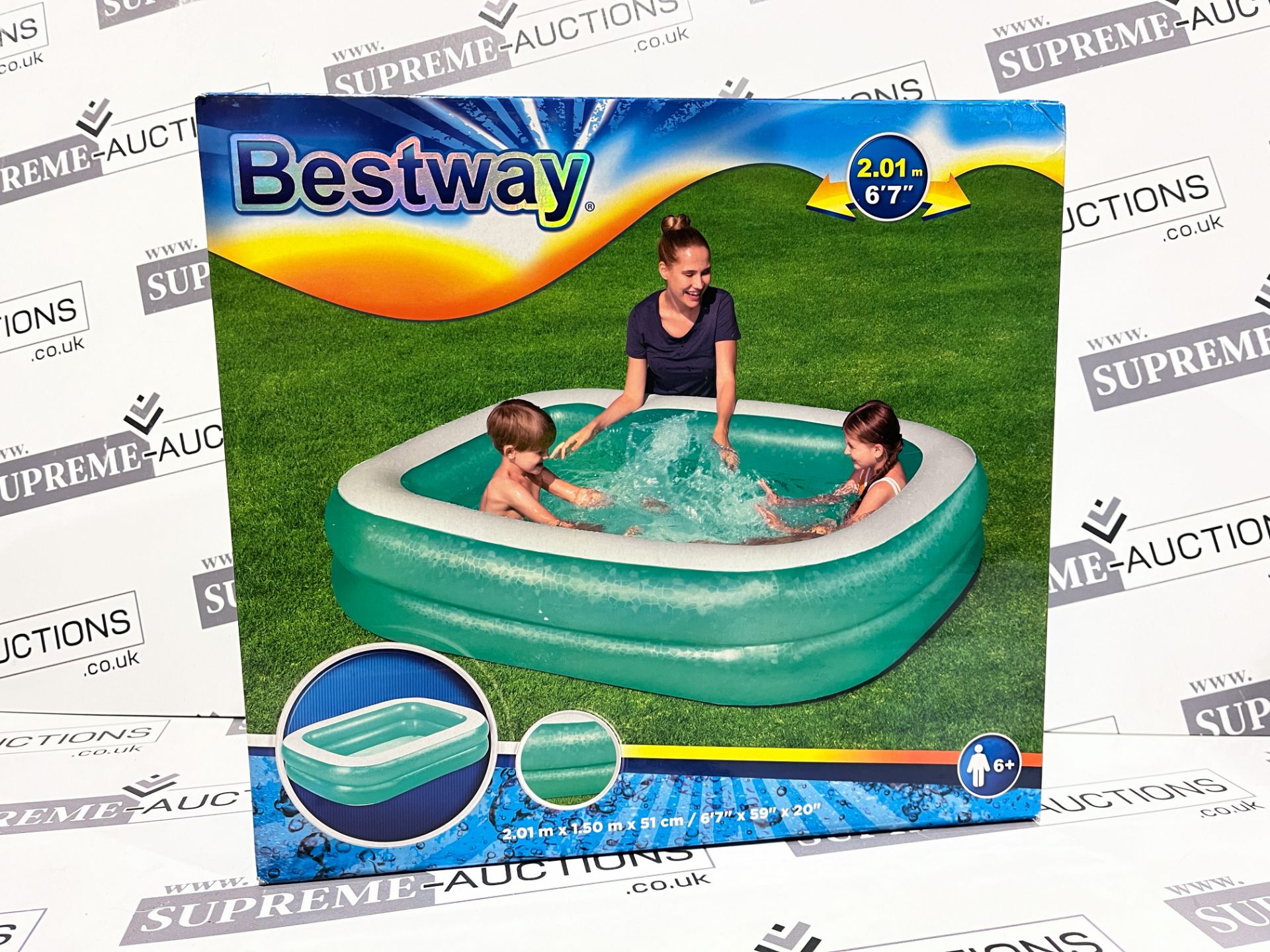 6 X BRAND NEW BESTWAY 2M RECTANGULAR POOLS S1-12