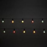 20 Warm White Festoon Connectable Multicoloured LED String Lights with Black Cable - SR37. These