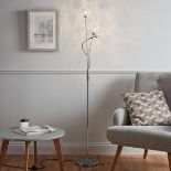 GoodHome Mantus Chrome Effect Floor Light - SR37. The Mantus three lamp table light features