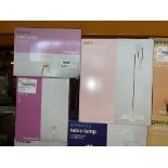 6 PIECE MIIXED LIGHTING LOT INCLUDING PENDANT LIGHTS, TABLE LAMPS ETC R12-12