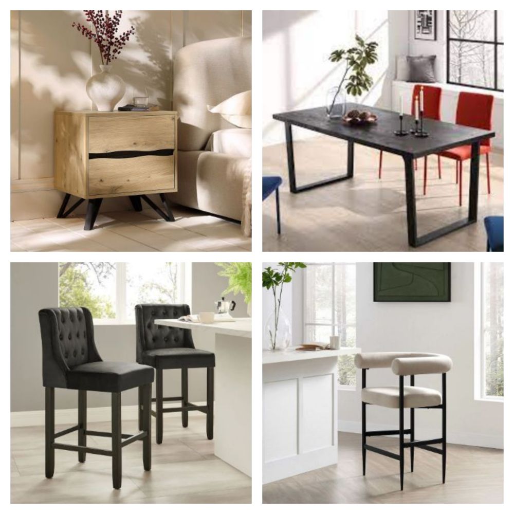 Luxury Bar Stools, Office Chairs, Dining Sets, Coffee Tables, Dining Chairs, Bedside Tables, Sofa Beds, Sofas, Benches, Mirrors & More!