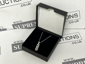 NEW & BOXED SILVER Love Tag Pendant Necklace. RRP £110. (ofc)