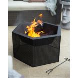 NEW & BOXED LA HACIENDA Mesh Hexagonal Firepit. RRP £139.99. Simple and stylish, this functional