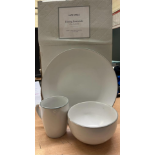 4 X BRAND NEW JACK WILL ESSENTIAL DINING SETS INCLUDING 2 PLATES, 2 X SIDE PLATES, 2 X BOWLS AND 2 X