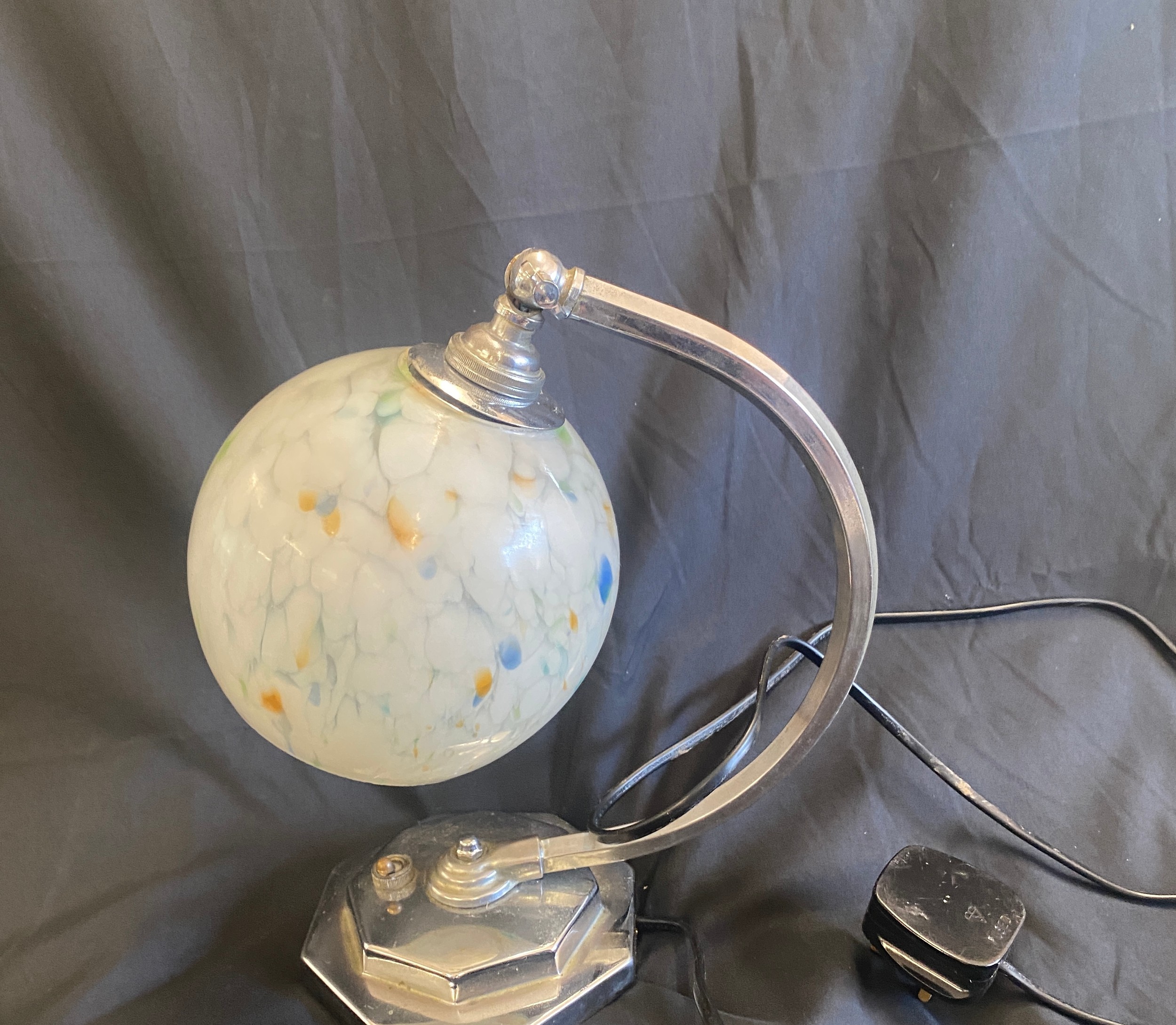 Art Deco style chrome table lamp, untested - Image 7 of 7