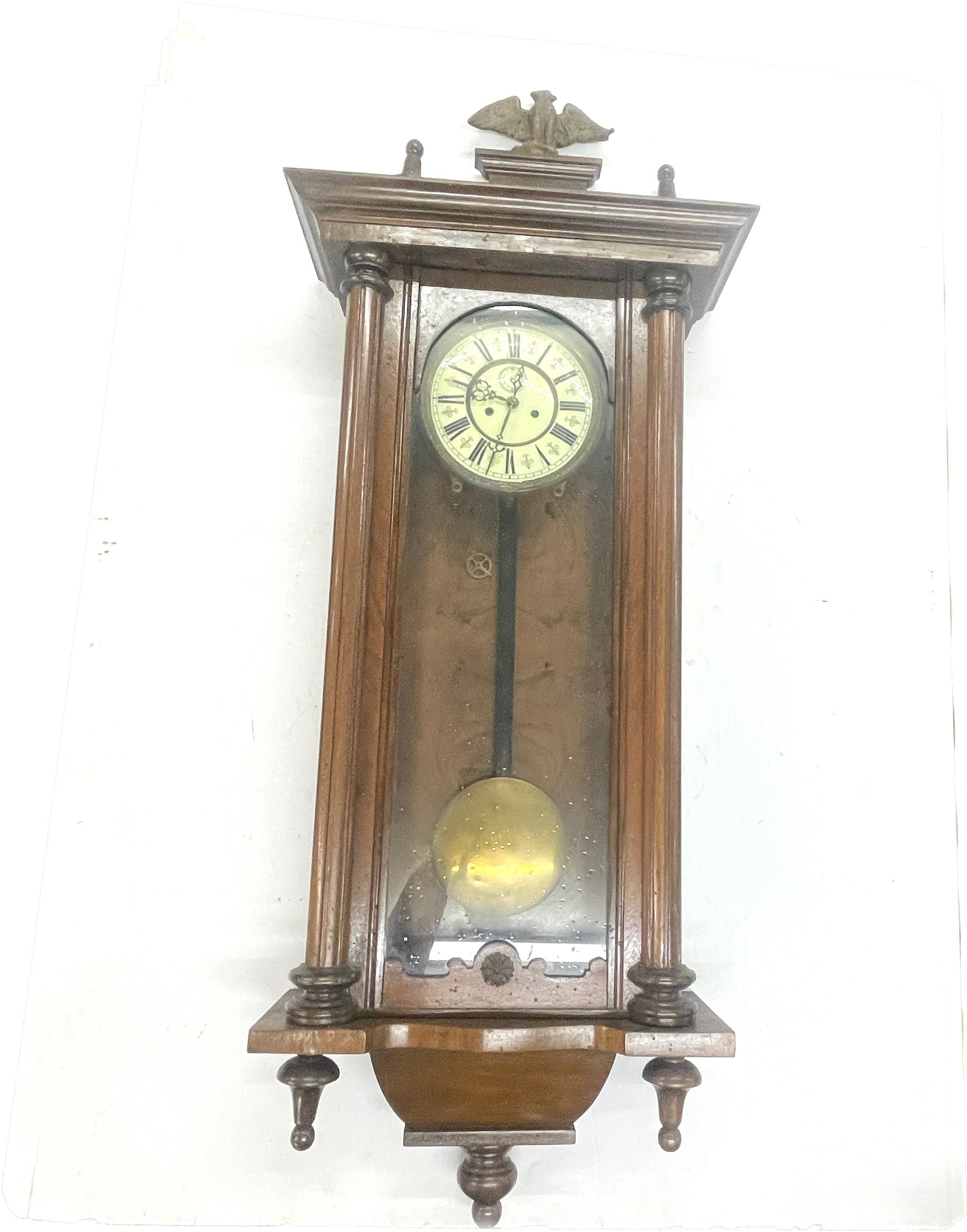 Vintage Gustav Becker Vienna Edwardian weighted wall clock circa 1892/1900, reported working - Image 7 of 8