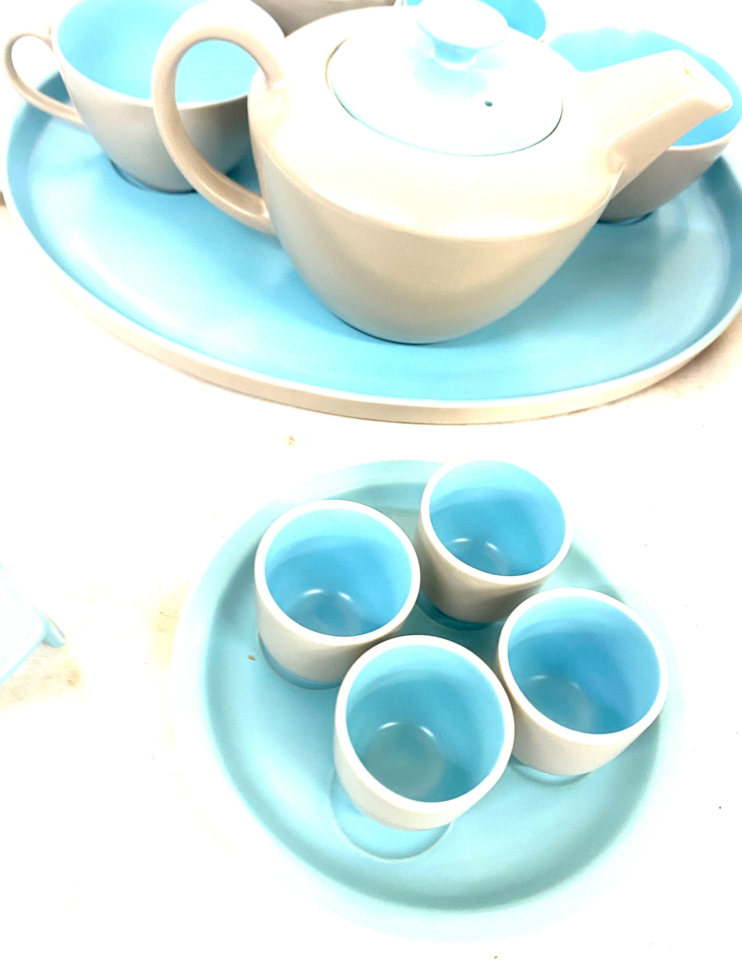 Selection of Poole pottery twin tone Breakfast set includes Duo set on a tray, egg cups - Image 3 of 5