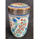 Original marked Sansom porcelain lidded jar, markings to base, originally purchased from Amir