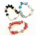 3 charm bracelets (not Pandora)