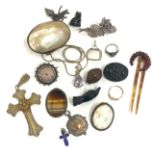 Selection of antique/vintage costume jewellery