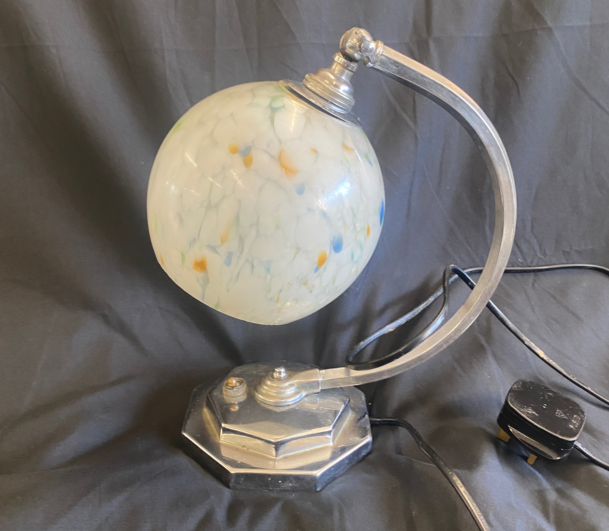 Art Deco style chrome table lamp, untested - Image 5 of 7