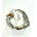 Antique large crystal heart pendant with 9ct gold mount