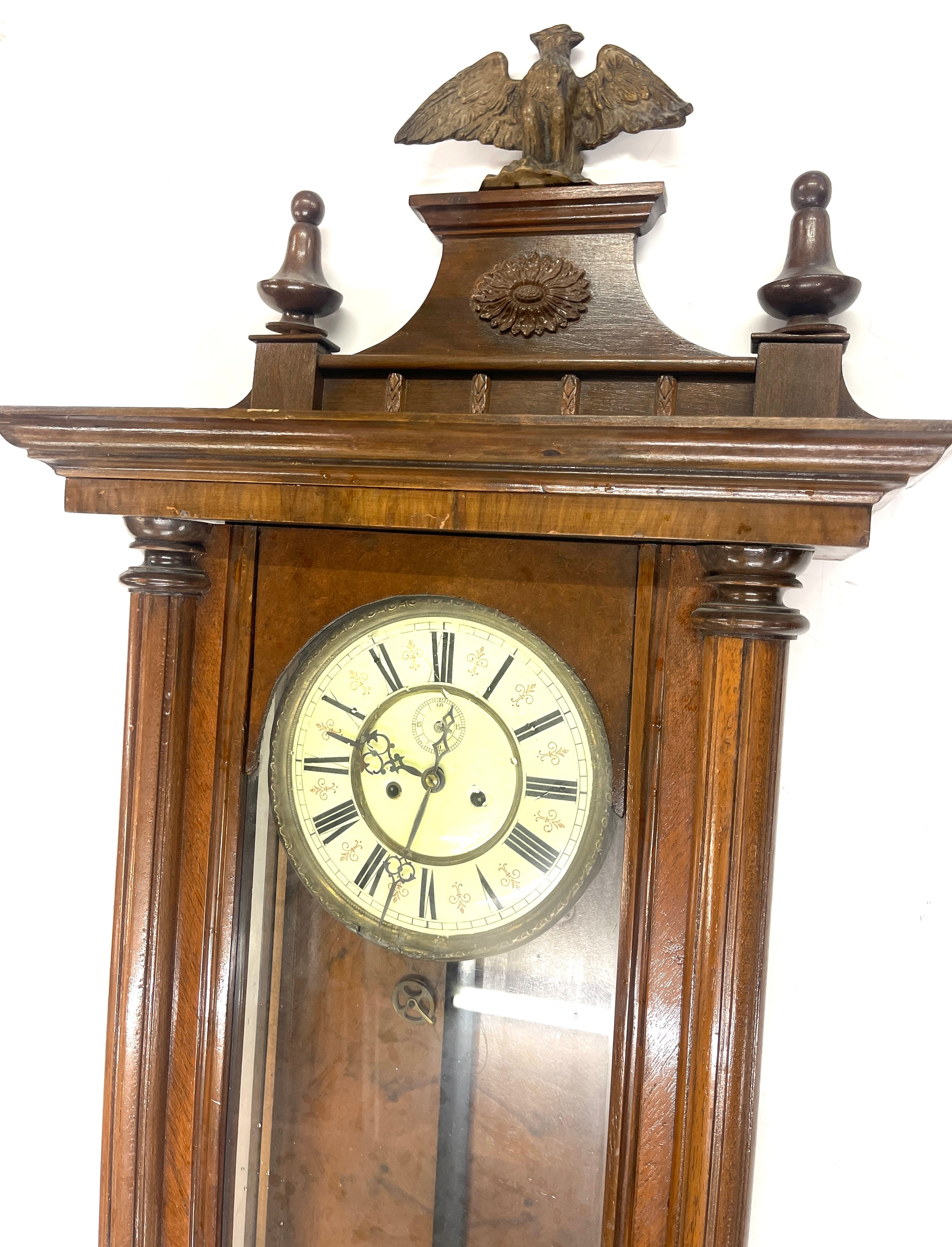 Vintage Gustav Becker Vienna Edwardian weighted wall clock circa 1892/1900, reported working - Image 4 of 8