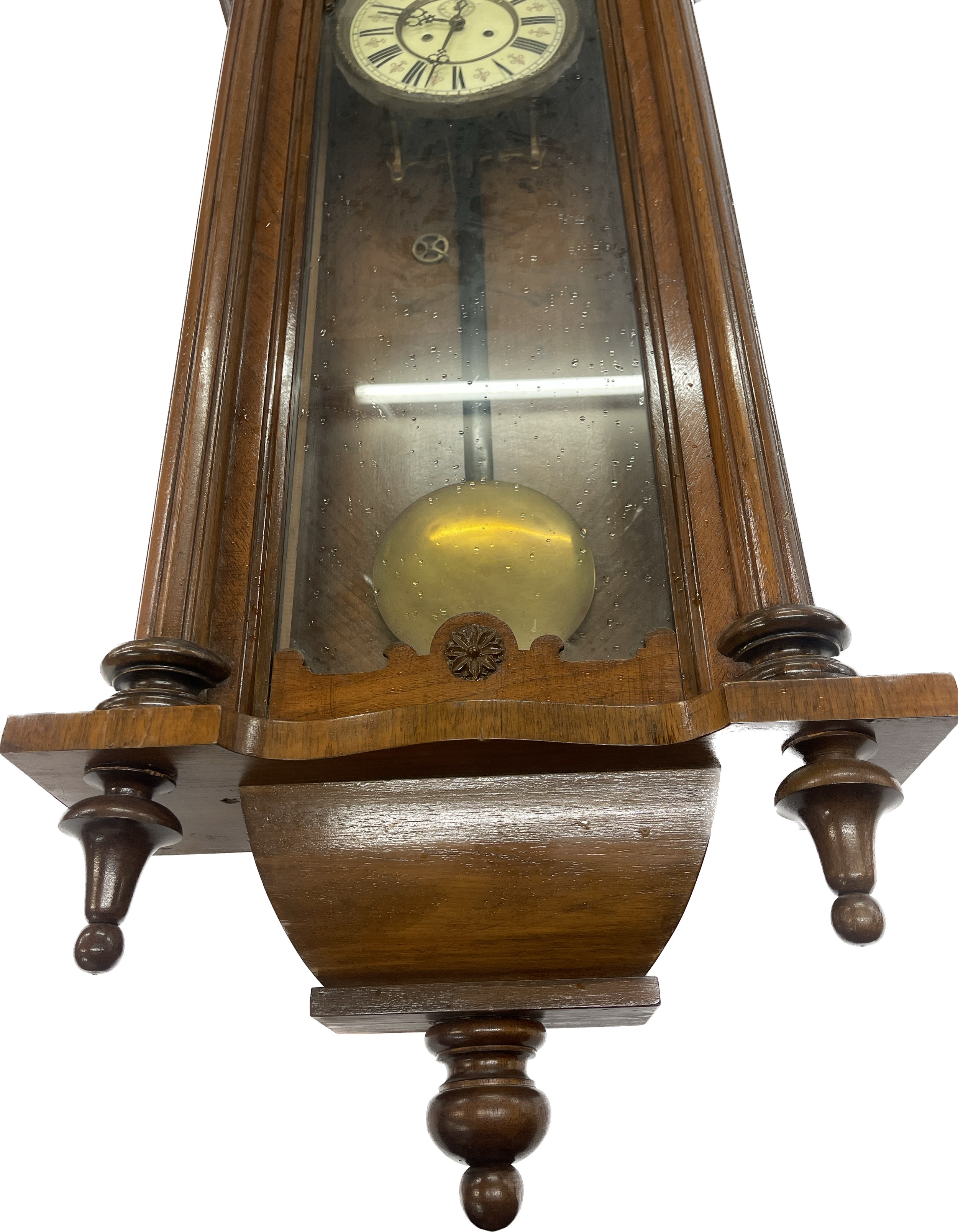 Vintage Gustav Becker Vienna Edwardian weighted wall clock circa 1892/1900, reported working - Image 8 of 8