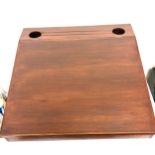 Mahogany vintage writing slope measures approx 25.5 inches wide by 26 inches deep and 7 inches tall