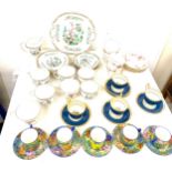 Selection of matching cup and saucers by Paragon, Crown Staffordshire, Salisbury, Duchess, various