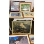 Large selection of assorted framed prints