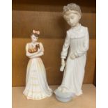 Royal Doulton Kimberley figure and a Nao figure of a girl bathing her feet