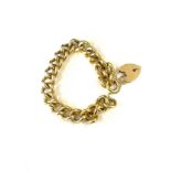 Heavy 9ct gold bracelet with safety chain, each link is hallmarked, approximate weight 61.7g,