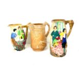 3 Vintage Burleigh ware jugs tallest measures approx 10 inches tall