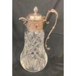 A lead crystal decanter with silver plated lid measures approx height 11.5 inches