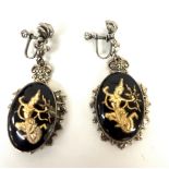 Pair of vintage Siam clip on earrings