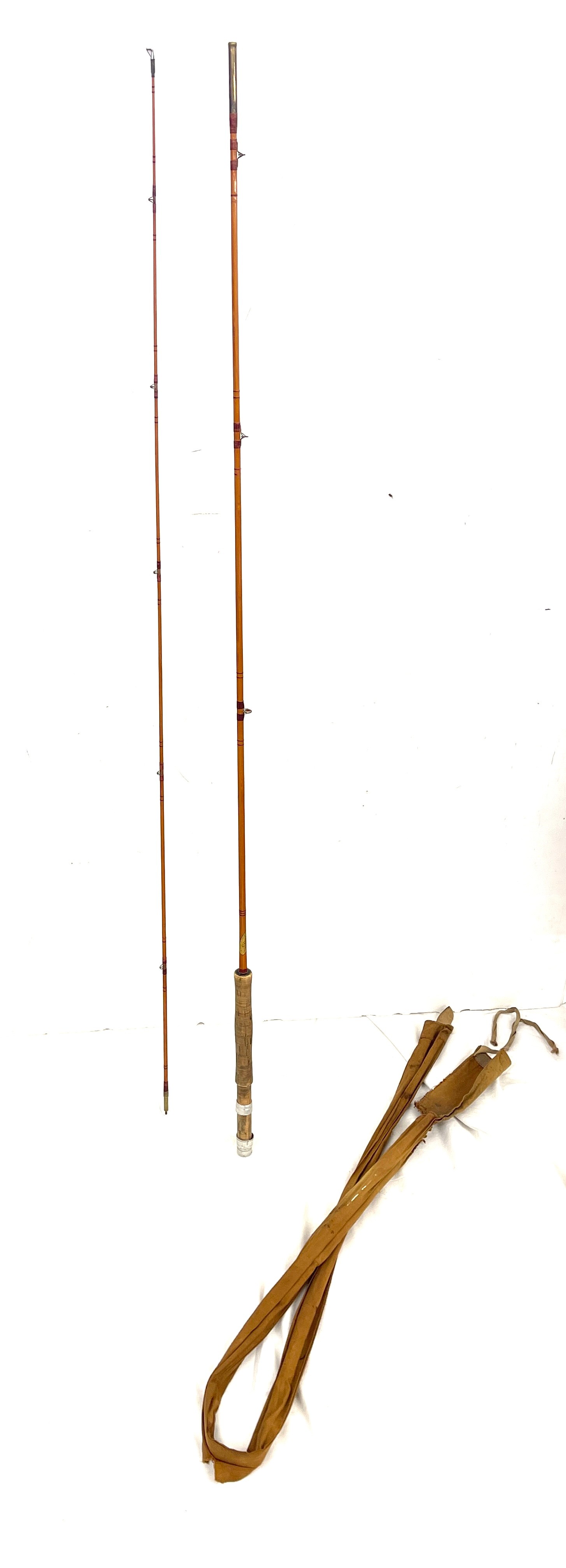 Allcock's vintage Marvel split cane fishing rod, with case