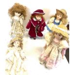 Selection of vintage pot dolls on stands