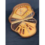 Cased art deco manicure set- missing one piece