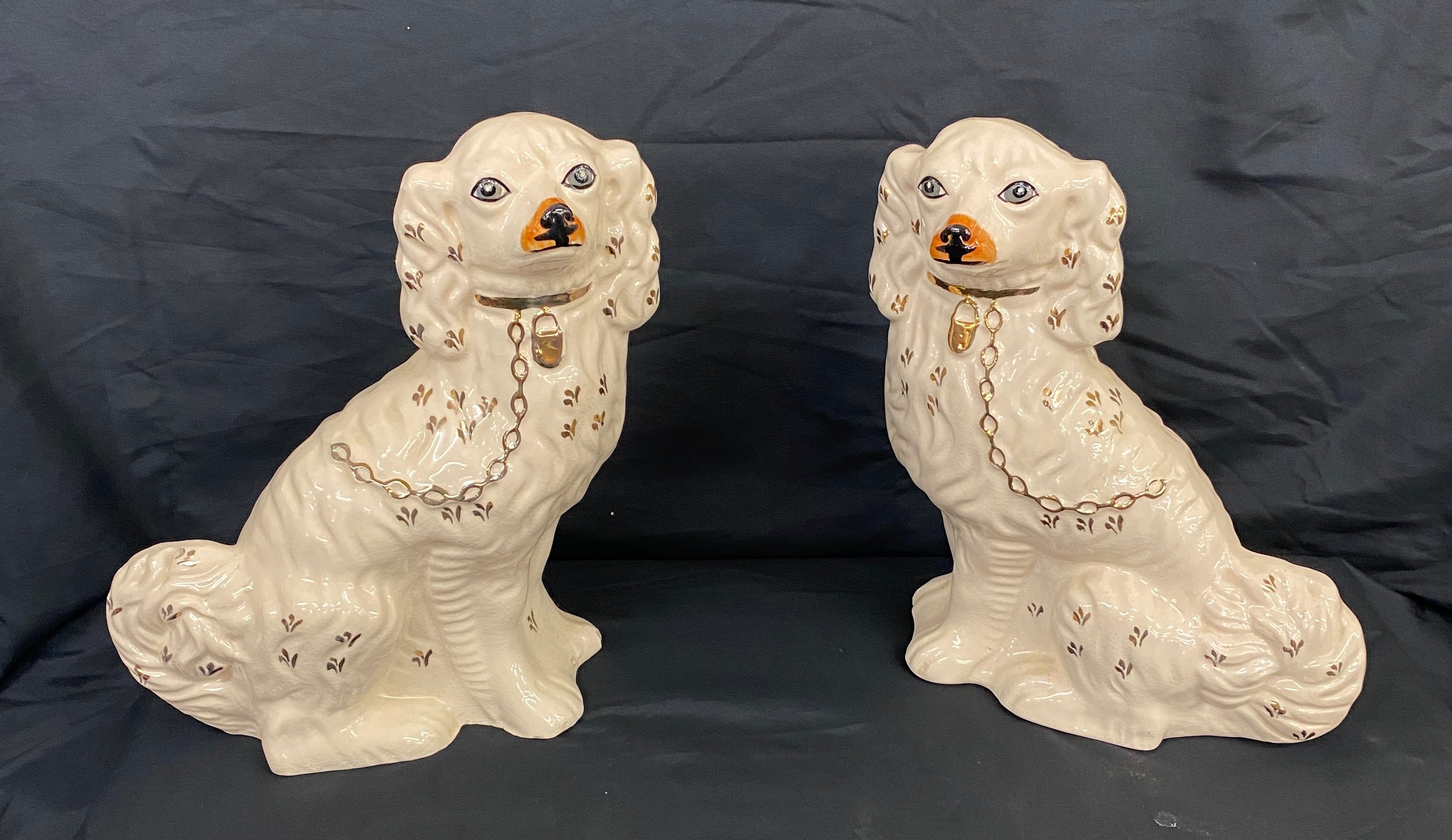 Pair vintage Staffordshire dogs, approximate height 12 inches