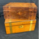 Fitted vintage writing box, one other