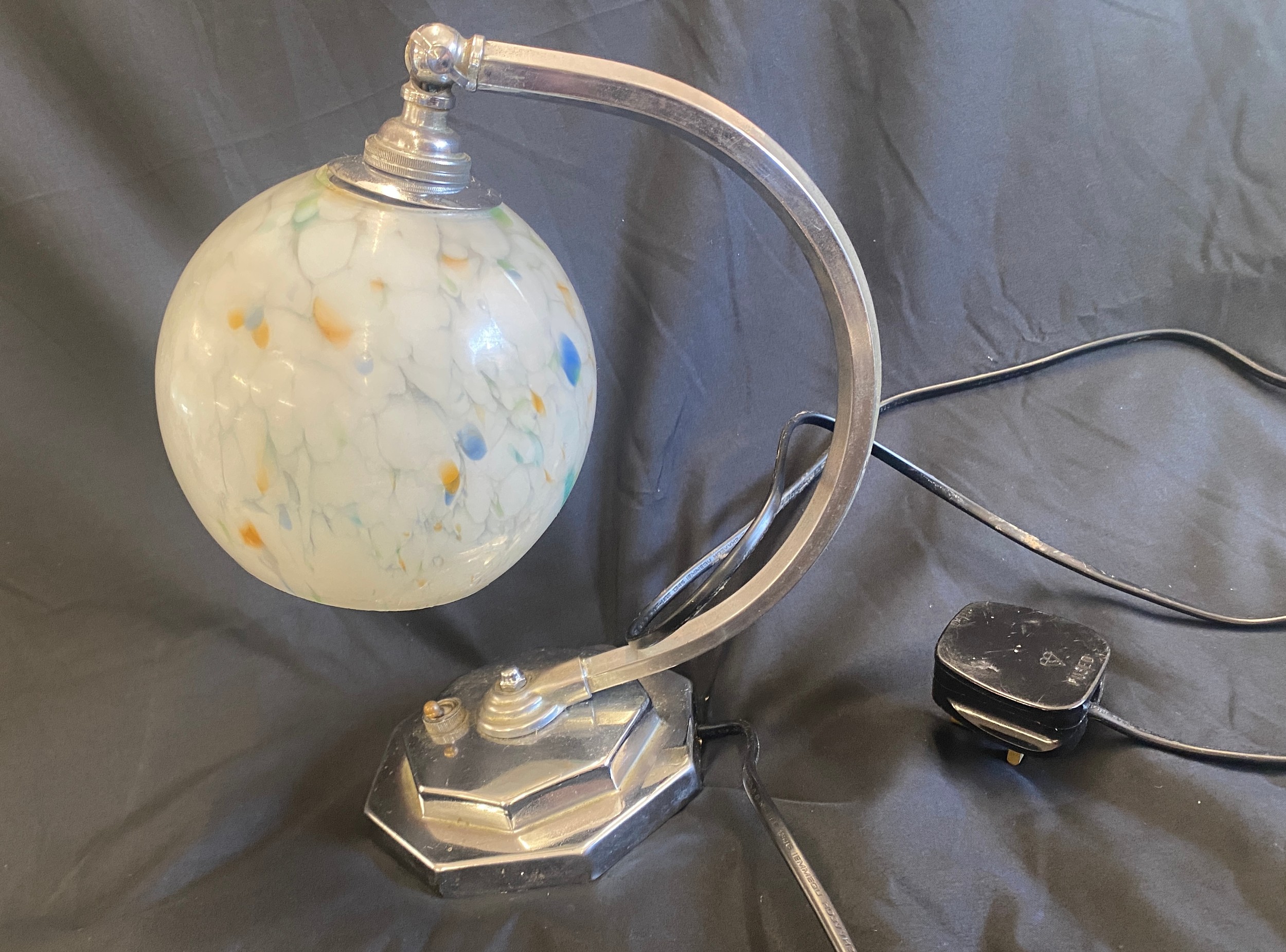 Art Deco style chrome table lamp, untested - Image 6 of 7