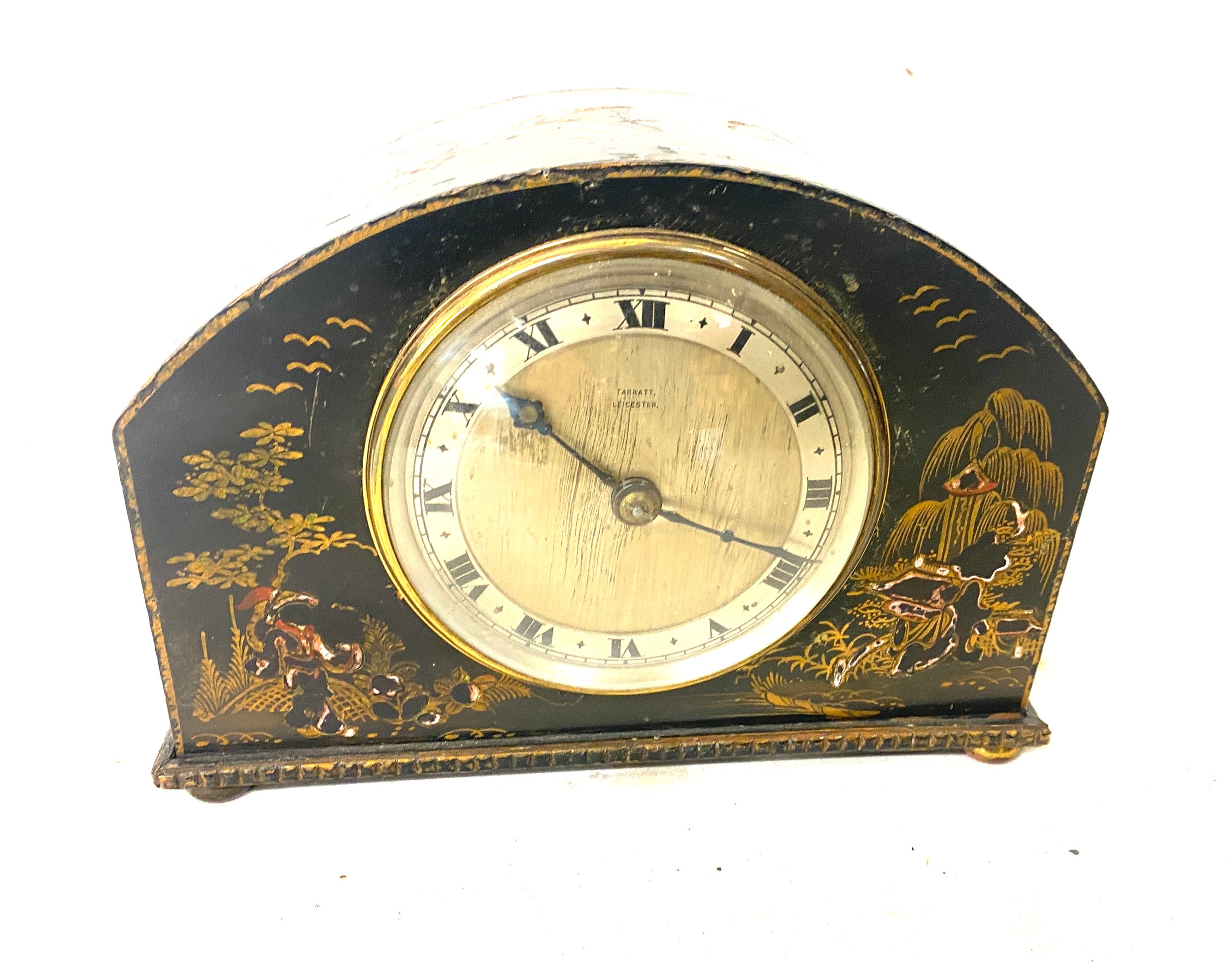 Vintage Tarratt Leicester inlaid mantle clock, untested - Image 2 of 4