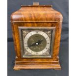 Elliot mantel clock, approximate height 8.5 inches, ticks but no warranty given