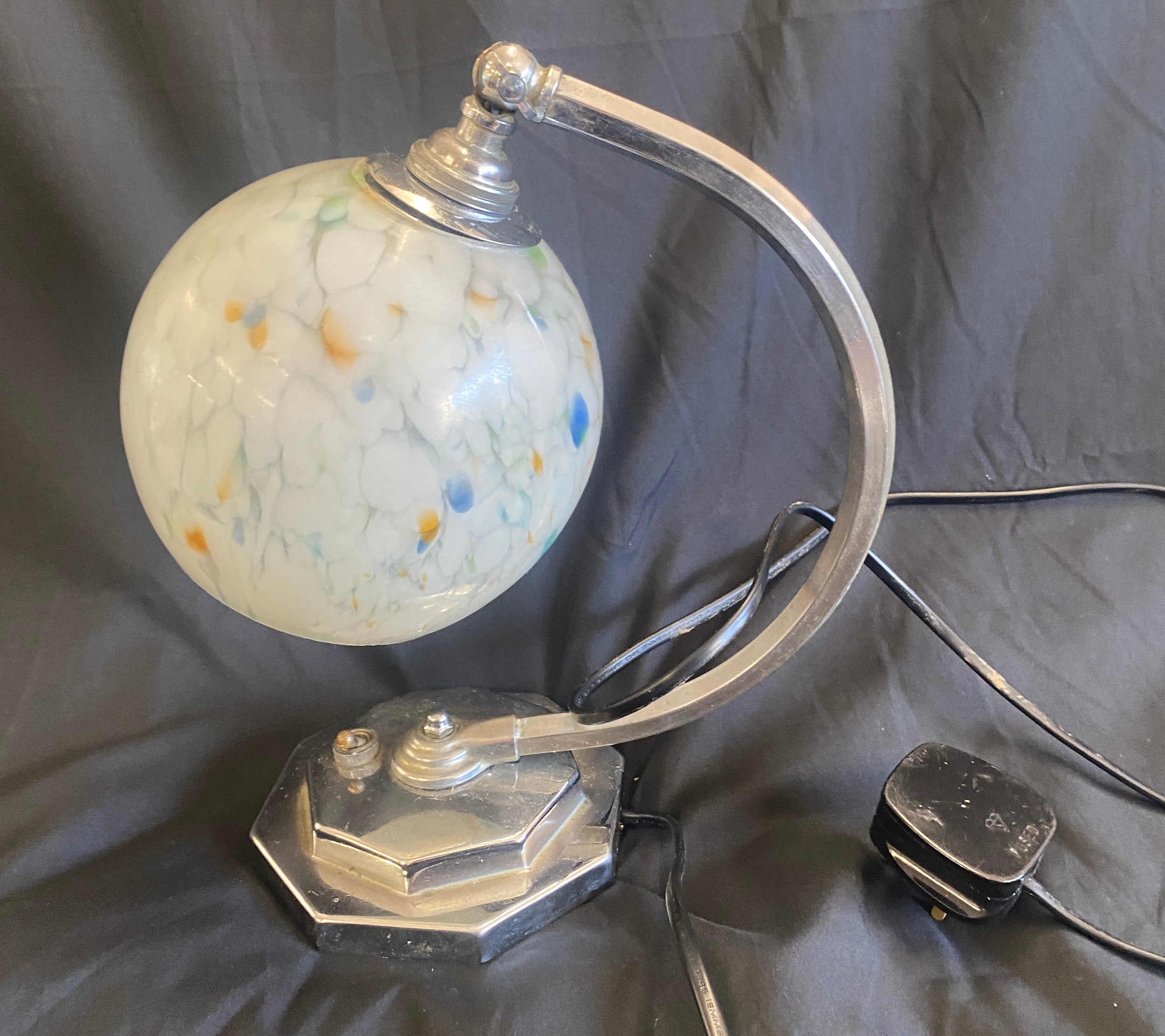 Art Deco style chrome table lamp, untested - Image 3 of 7