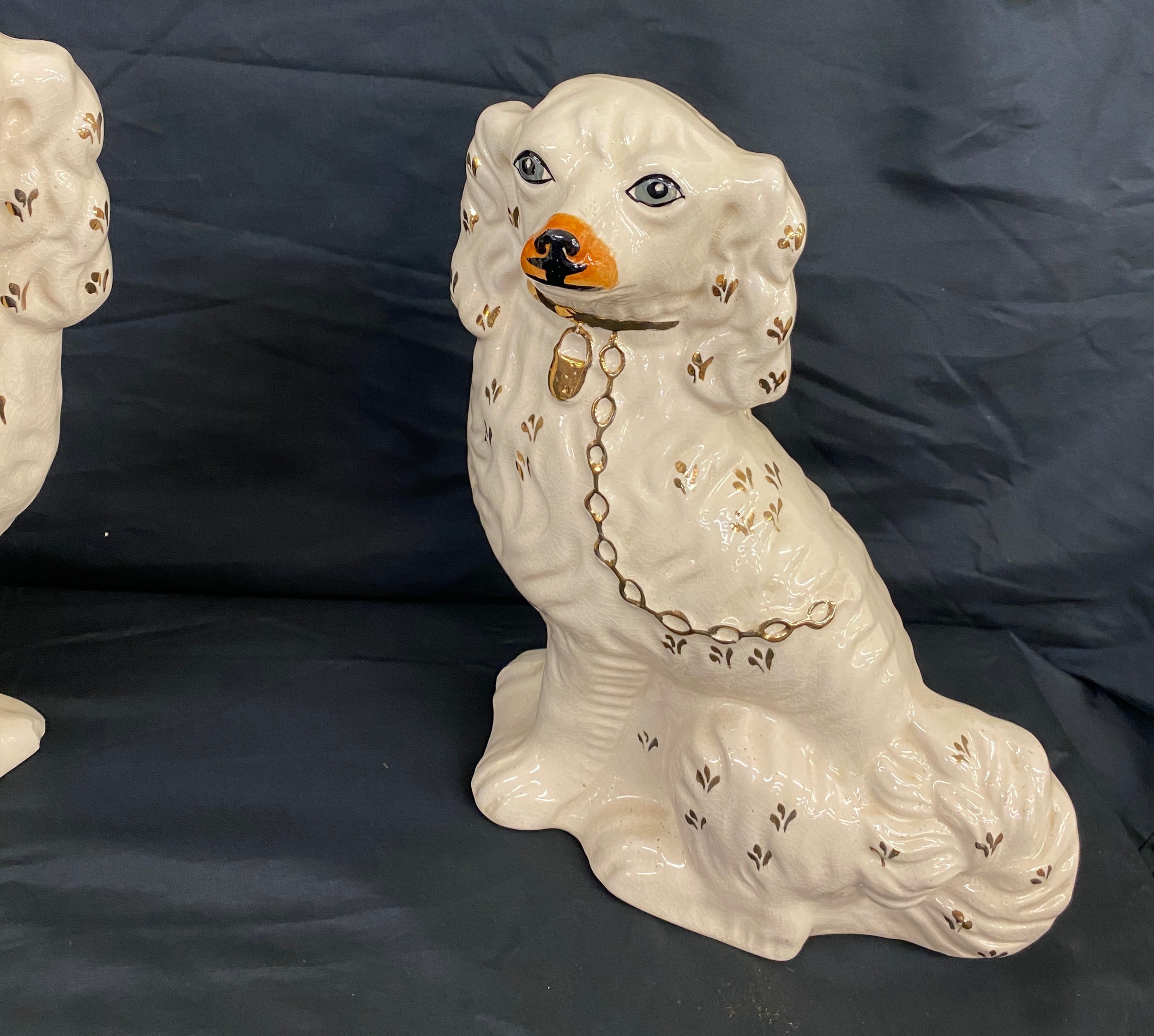 Pair vintage Staffordshire dogs, approximate height 12 inches - Image 3 of 5