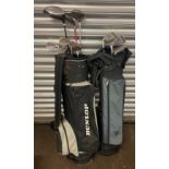 Large selection of assorted Golf Clubs and 2 golf bags includes Galloway, Dunlop, Hippo etc