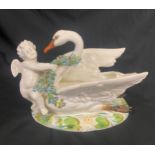 Swan centerpiece with cherub by ' Moores' Circa 1868- Originally from the collection of keays of