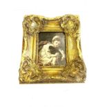 Vintage gilt framed oil on board measures approx 19 inches tall by 16 inches wide