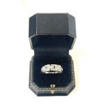 9ct White gold ladies ring set with 16 diamonds ring size approx T/U weight approx 4grams